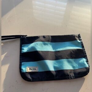 Ame & Lulu Navy and Light Blue Striped Pouch